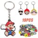 thumbnail image 1 of 19pcs/set Super Mario Theme Keychains Pvc Keyrings Backpack Decor Party Supplies For Kids Adults Fans, 1 of 4