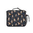 thumbnail image 3 of Boxer and Dog Paw Print Blue Pattern Insulated Lunch Bag with Shoulder Strap and Bottle Holder,Bento School Lunch Bag Box,11x9.5x3.5 Inches, 3 of 5