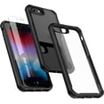 thumbnail image 1 of SURJDE Clear Case for iPhone SE 2022,iPhone SE 2020 Case with Screen Protector Tempered Glass,Shockproof Hard PC Back Soft TPU Sides Bumper iPhone SE 3 Case for iPhone SE 2020/7/8 Case Black, 1 of 6