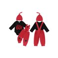 thumbnail image 2 of BemeyourBBs Newborn Baby Boys Valentines Day Outfits Lover Boy Letters Embroidery Long Sleeve Romper with Overalls Pants Set Cute Infant Spring Clothes, 2 of 9