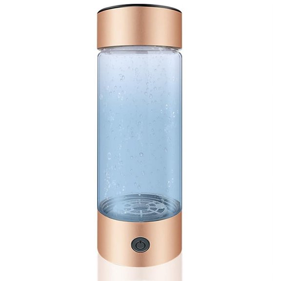 Hydrogen Water Bottle, 420Ml 1400 Ppb PEM SPE Technology Portable Hydrogen Water Ionizer Machine Essentials(Gold)