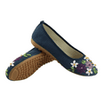 thumbnail image 2 of Yunliwuli Women's Linen Walking Shoes Chinese Style Flower Embroidery Closed Toe Beijing Cloth Shoes for Summer Spring Fall, 2 of 8