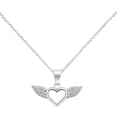 thumbnail image 1 of Collar Corazon Con Alas De Zirconia Para Mujer De Plata 925, 1 of 5