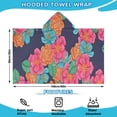 thumbnail image 2 of Pioneer Flower Floral Print Pattern Hooded Bath Towel，60"x35" for Ages 3 To 12 Kids, Quick Dry Lightweight Soft Microfiber Hood Beach Towel Cover Up for Kids, 2 of 7