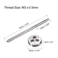thumbnail image 2 of Uxcell M3 x 0.5mm Metric Tap and Die Set Machine Thread Tap with Round Die, 2 of 6