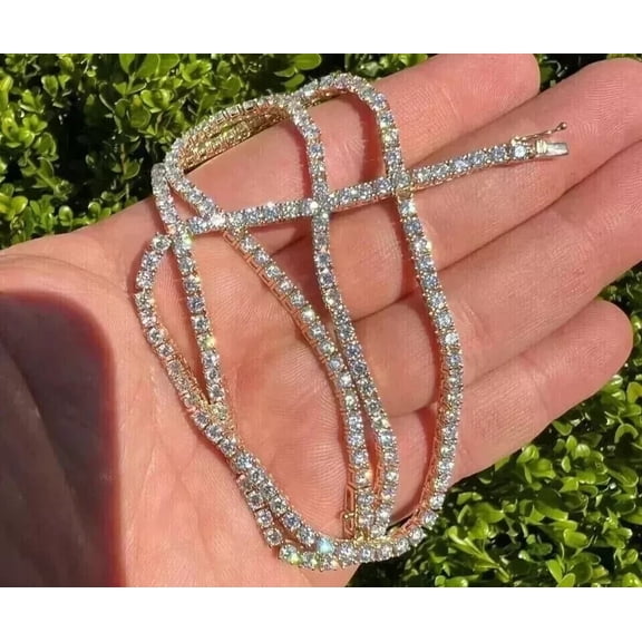 8.00CT Round Cut Lab Created Diamond 925 Tennis Necklace 14k White Gold Plated