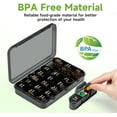 thumbnail image 5 of Weekly Pill Organizer 3 Times a Day, Travel Pill Box Case 7 Day, Large Medication Container for Daily Vitamin and Medicine, with Portable Compartments (Black), 5 of 8