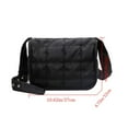 thumbnail image 2 of Women Ladies Solid Color Cotton-Padded Casual Shoulder Bags Quilted Handbags Underarm Bags BLACK, 2 of 8