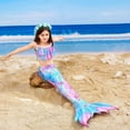 thumbnail image 3 of 【Uhome】3 Piece Girls Swimsuit Bathing Suits Bikini Set Cover Up for Girl 3-12 Years with Jewelry Set, 3 of 7