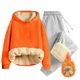thumbnail image 2 of Dagugfen Winter Sets for Men 2 Piece Snowwear Sweatshirts with Hood Pants Loose Thick Fleece Lined Casual Outfits, 2 of 3