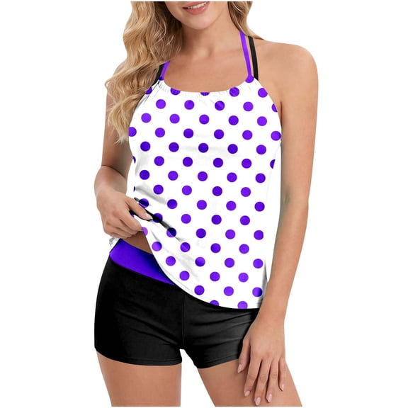 FDGIU ‌‌‌‌‌‌Women's Blouson Tankini Top Loose Fit Modest Swim Top Comfortable Banded Bottom Bathing Suit Top for Beach Pool Summer Outfits
