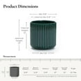 thumbnail image 3 of LuxenHome Jade Green Ribbed 13.8-Inch Round Ceramic Planter, 3 of 8
