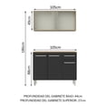 thumbnail image 3 of Mueble de Cocina Emilly 105cm con Alacena Marrón/Negro Madesa, 3 of 10