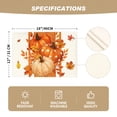 thumbnail image 3 of Sm:)e Orange Pumpkin Maple Leaf Fall Placemats Set of 4 12x18 Inch, Indoor Outdoor Table Mats Decorations for Home Party, 3 of 6