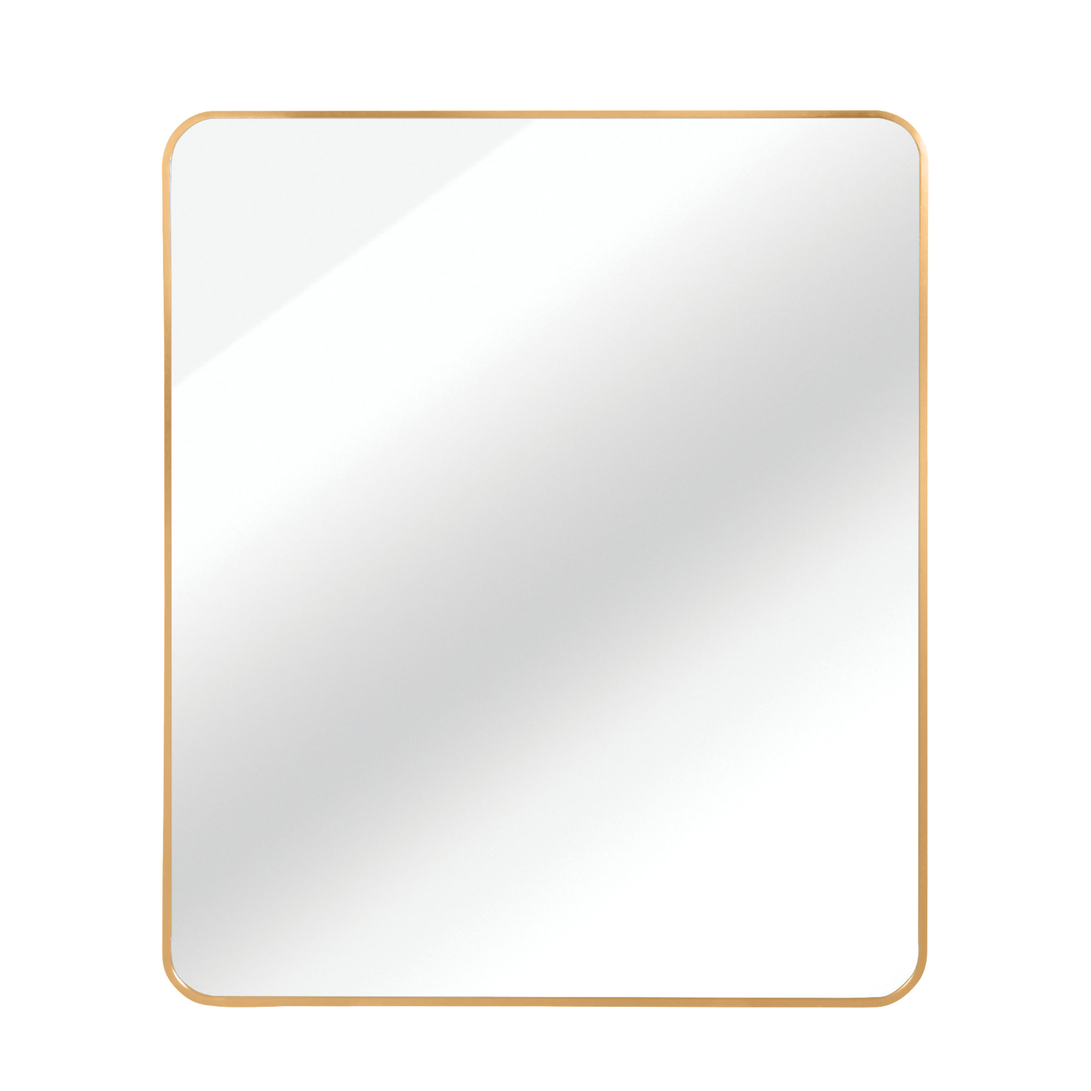 Noble House 30"x36" Rectangular Metal Wall Mirror, Vanity Mirror for Bathroom, Bedroom & Living Room, Gold