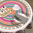 thumbnail image 5 of Colorful Mexico Round Table Cloth - Mexican Floral Tablecloth Cactus Stripes Lines Native Art Table Cover for Kitchen Party Picnic Dining Decor 60 Inch, 5 of 8