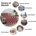 thumbnail image 6 of Flannel Fleece Throw Blanket Burgundy Red Moroccan Buffalo Plaid Lightweight Soft Plush Blankets,Abstract Geometric Cozy Warm Throw Blanket for Couch Sofa Bed Car Office All Season Use 60x80in, 6 of 9