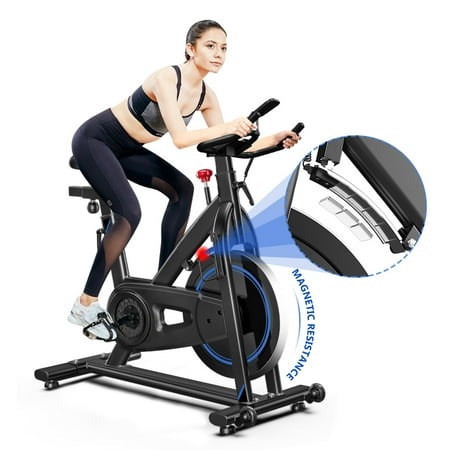 

Yoleo Indoor Cycling Magnetic Resistance Exercise Bike Ultra-Silent Heavy Duty Home Gym Stationary Capacity 330LBS LCD Monitor Pulse Sensor Water Bottle Holder-2021 Upgraded New Version