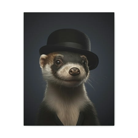 

Dapper Ferret in Bowler Hat and Vest on Canvas Gallery Wraps