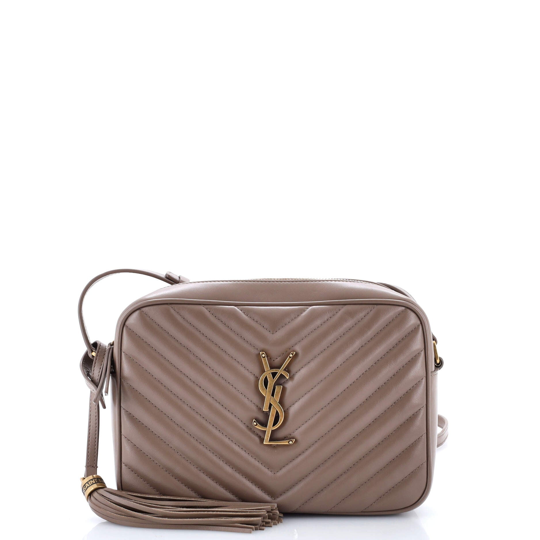 Pre-Owned Saint Laurent Lou Camera Bag Matelasse Chevron Leather Small By Rebag