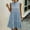 Light Blue, variant on Sakmal Cotton Line Summer Dresses Sundress Blue Ruffle Midi Dress Sleeveless Plaid Crew Neck Dresses