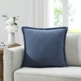 thumbnail image 7 of (2 pack) My Texas House 20" x 20" Andie Reversible Solid Blue Cotton Decorative Pillow, 7 of 7