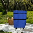 thumbnail image 4 of Sac de Magasinage Pliable Portatif de 18,1 Po avec Roues, Rotatif à 360°, Imperméable, Résistant à l'Usure, Capacité Rétractable, Sac d'Épicerie pour Centre Commercial, Voyage, Plein Air, Trajet Quotidien, Sac Fourre-Tout de Rangement Portable, 4 of 6