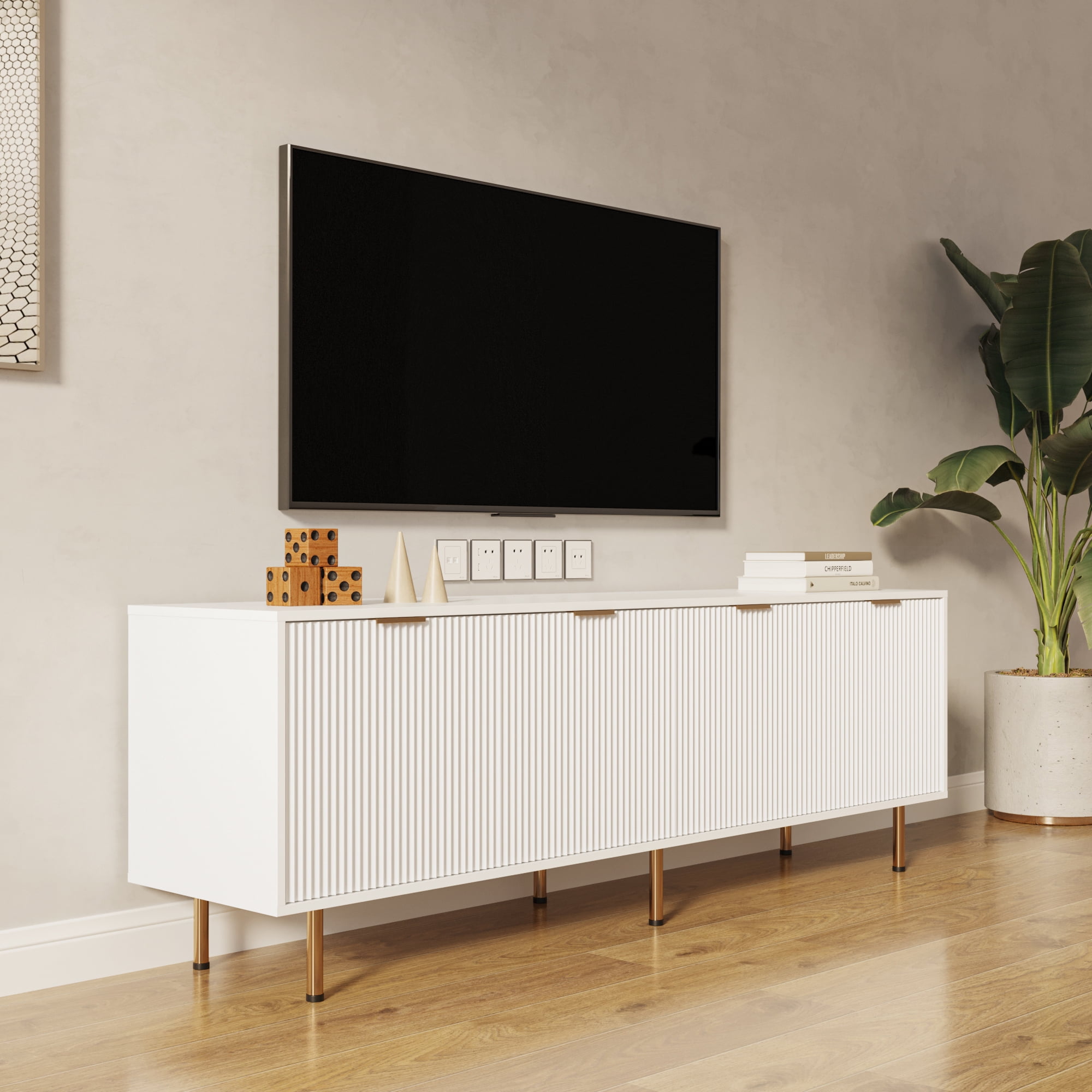 TV Cabinet For 80 Inch TV Stands, For Living Room Bedroom