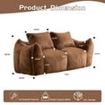 thumbnail image 2 of 75.2" Bean Bag Couch with Pillows, Oversized Chaise Lounge Chair,  Cozy Reading Chair Sofa for Living Room Bedroom, No Assembly Required, Brown, 2 of 9