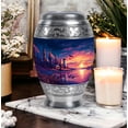 thumbnail image 6 of Light House Cremation Urns For Adult, Funeral Urn For Men And Woman Adult, Large Urns For Human Ashes 10&3 Inch, Pink Keepsake Urn For Mother And Father, Blue Little For Ashes Set Of 4, 6 of 7