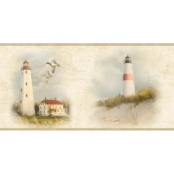 879757 Seaman Cream Lighthouse Coast Portrait Wallpaper Border HTM48421b - 879757 Seaman Cream Lighthouse Coast Portrait Wallpaper Border HTM48421b -