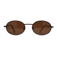 thumbnail image 1 of 1990s Dad Shade Round Oval Metal Rim Sunglasses Black Brown, 1 of 4