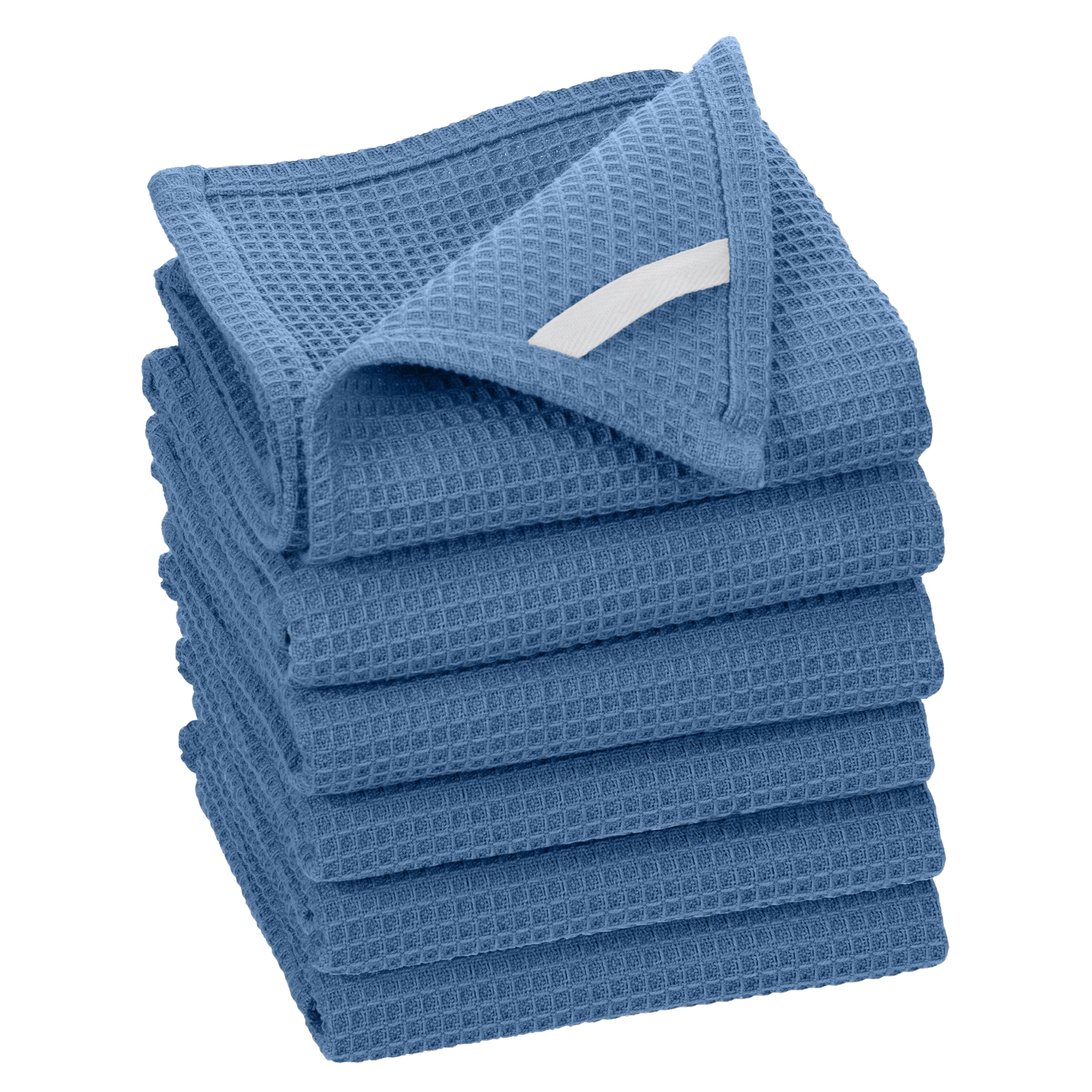 Fabstyles Broadway Waffle 4 Piece Kitchen Towel 100% Cotton, 28" x 18"