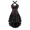 Black, variant on Corsets for Women Bustiers Overbust Top 2 Pieces Set Halter Brocade Floral Plus Size Black XS