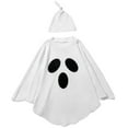 thumbnail image 3 of 1-6T Toddler Girls Boys Halloween Ghost Face Cloak, Esho Kids Halloween White Cape with Hat Outfits, 3 of 8