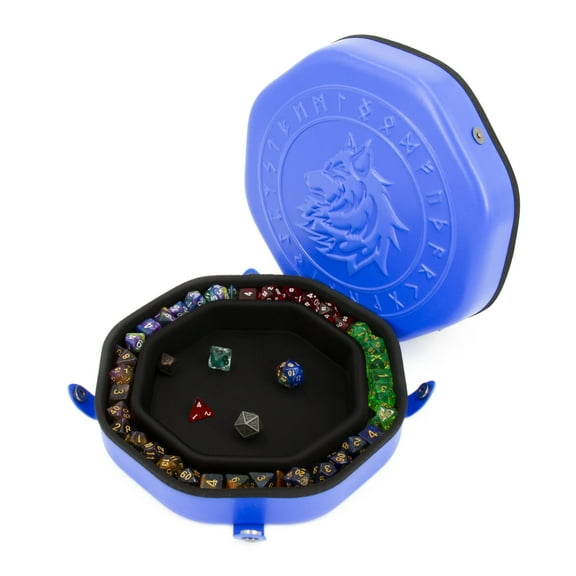 CM Dice Tray fits Up to 115 RPG Dice for Tabletop Board Games - DnD Dice Storage, Blue