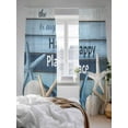 thumbnail image 3 of Shell Starfish Sheer Curtains 96 Inch Long 2 Panels, The Beach Is My Happy Place Wood Grain Light Filtering Rod Pocket Semi Sheer Curtains, Sheer Voile Drapes for Living Room Bedroom, 52"x96", 3 of 5