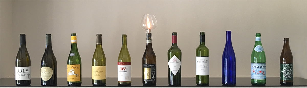 Firefly Wine Bottle Oil Lamp Flame Protector, Hand-Blown Glass Chimney, 6 in Tall, 3-7/8 in Diameter