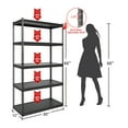 thumbnail image 3 of Shuntong Heavy Duty Storage Shelves, 2000Lbs Garage Shelving Unit, 5 Tier Adjustable Metal Storage Rack for Basement Pantry, Black, 30"W x 60"H x 12"D, 3 of 8