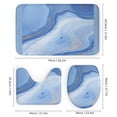 thumbnail image 3 of Blue Marble Gold Vein Art-4 Shower Curtain Sets Non-Slip Rugs Bath Mat Toilet Cover U Shaped Mat 4 Pcs, 3 of 8