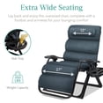 thumbnail image 5 of Best Choice Products Oversized Zero Gravity Chair, Folding Recliner w/ Removable Cushion, Side Tray - Graphite Blue, 5 of 8