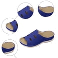 thumbnail image 7 of Womens Orthopedic Sandals Boho Hollow out Open Toe Slides with Arch Support Comfy Slip on Low Wedge Slip on Beach Shoes Casual Slippers Blue Size 9.5, 7 of 7