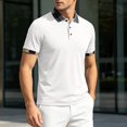 thumbnail image 2 of XAOFW Summer Polo Shirts For Man Fashion Ice Silk V Neck Short Sleeve Button Down Shirts For Everyday Wear Breathable Top XXL, 2 of 7