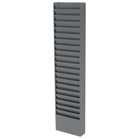 - Medical Chart Hanging Wall File Holder, 20 Pockets, Gray, Lot of 1