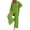 Green-01, variant on STETMN Women's Pleated 2 Piece Outfits Button Long Sleeve Blouse Split Wide Leg Pants Lounge Sets