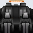 thumbnail image 6 of DIKSOAKR Seat Covers Full Set Fit for Jeep Cherokee 2014-2025 Waterproof Faux Leather Car Seat Cushion Protector Compatible Airbag Black&Gray, 6 of 7
