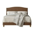 thumbnail image 3 of Home Design Jethro Twin Platform Bed Frame with Nailhead Trim and Faux Leather Upholstery, PU Brown/Vintage Oak, Easy Assembly, 3 of 6