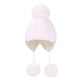 thumbnail image 2 of Conjunto de guantes de bebé de bola de lana de gorro de punto de protección auditiva para niños (blanco), 2 of 5