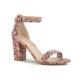 thumbnail image 1 of BLISSFUL STEP Women's Shoes Solid Color Open Toe Block High Heels Summer Sandals Pink Red 6.5, 1 of 7