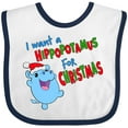 thumbnail image 3 of Inktastic I Want a Hippopotamus For Christmas Cute Stuffed Hippo Boys or Girls Baby Bib, 3 of 4